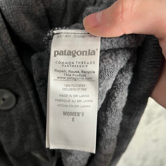 Patagonia Women's Better Sweater Coat Long Fleece Button Up Jacket Small Gray - Picture 4 of 5